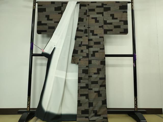 平和屋本店●極上　本場大島紬　9マルキ　色紙重ね　逸品　未使用　DZAB4476kh6_1