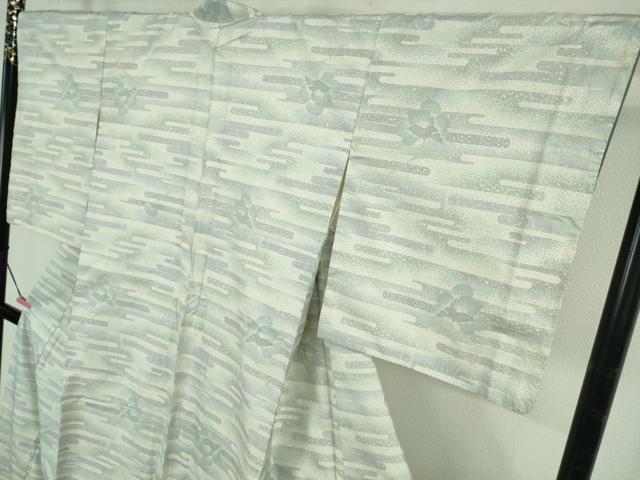 平和屋着物●極上　本場大島紬　白大島　白薩摩　彩美泥　むらなか　エ霞花文　証紙付き　逸品　未使用　DZAB4479kh6_3