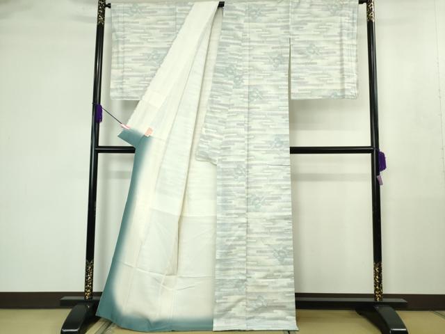 平和屋着物●極上　本場大島紬　白大島　白薩摩　彩美泥　むらなか　エ霞花文　証紙付き　逸品　未使用　DZAB4479kh6_2