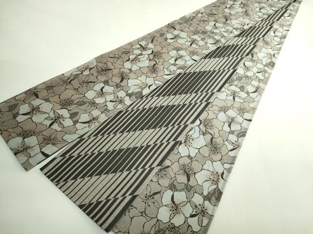 平和屋着物●極上　両面　半幅帯　花尽し　縞　逸品　DZAB4534kh6_8