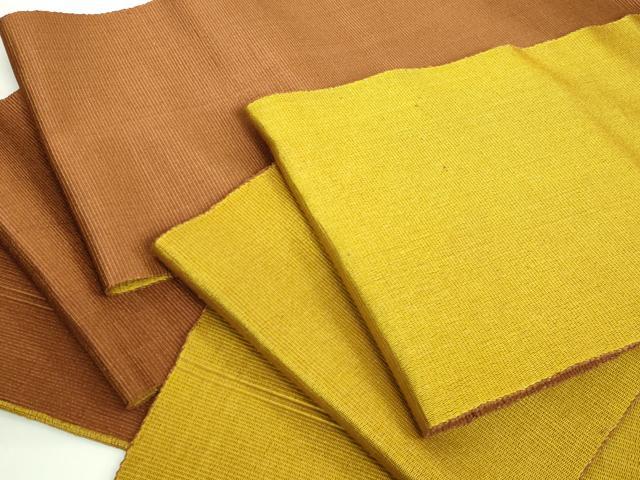 平和屋着物●極上　本場黄八丈　紬　八寸名古屋帯　一重帯　逸品　DZAB4540kh6 平和屋着物○極上 本場黄八丈 紬 八寸名古屋帯 一重帯 逸品