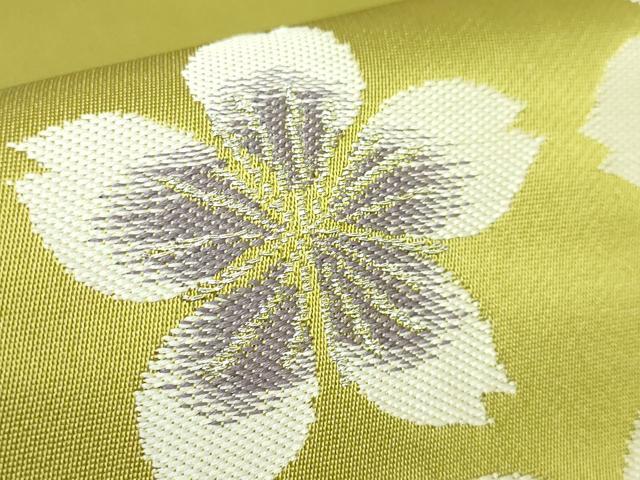 平和屋着物●極上　世界的人形師　辻村寿三郎　ジュサブロー　六通柄袋帯　舞桜　青朽葉色地　金銀糸　逸品　DZAB4559kh6_4