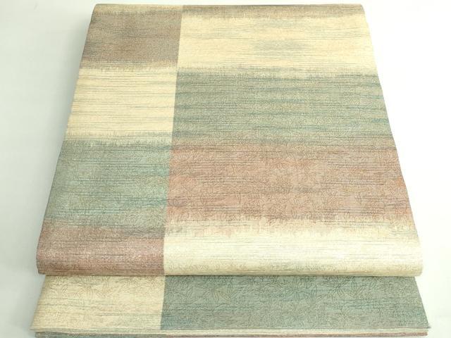 平和屋着物●極上　紋屋井関　御寮織　六通柄袋帯　変わり市松　金糸　逸品　DZAB4593kh6