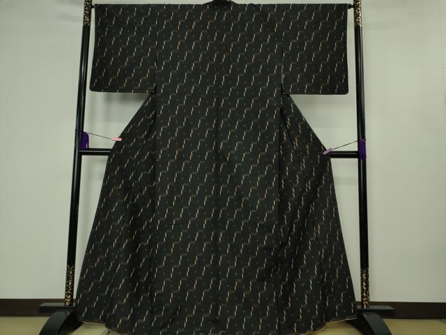 平和屋本店●極上　国指定重要無形文化財　本場久米島紬　手織　逸品　未使用　DZAB4603kh6_1