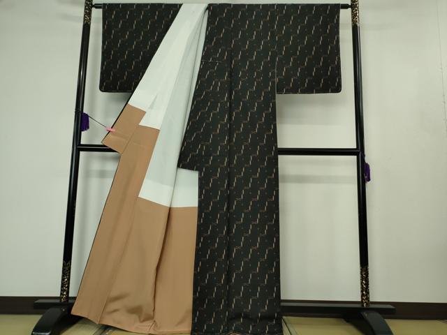 平和屋本店●極上　国指定重要無形文化財　本場久米島紬　手織　逸品　未使用　DZAB4603kh6_2