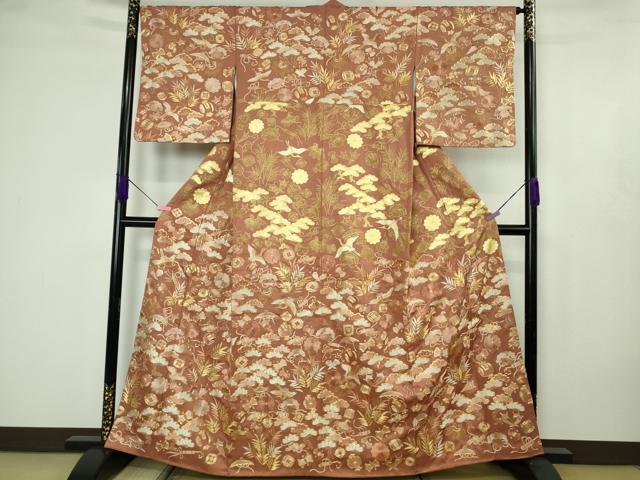 平和屋着物●極上　色無地　伽羅色　鬼しぼ縮緬　逸品　CZAA5280s6 平和屋着物○極上 色無地 伽羅色 鬼しぼ縮緬 逸品 CZAA5280s6 【公式通販】