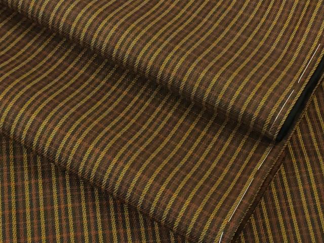 平和屋本店●極上　本場黄八丈　黒八丈　紬　格子　逸品　DZAB4625kh6