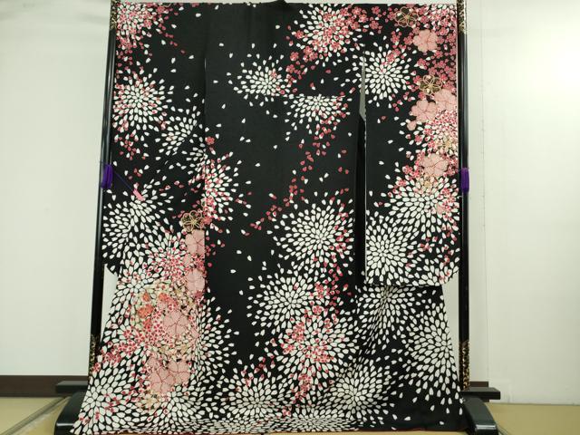 平和屋着物○極上 振袖 花尽くし 金彩 銀通し地 逸品 DZAB4641kh6