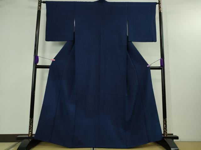 平和屋着物●極上　藍造り国選定無形文化財　藍師・佐藤昭人　大澤石雄　訪問着　霞文　反端付き　逸品　DZAB4648kh6