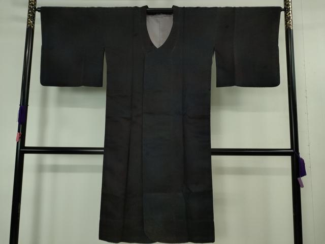 平和屋着物∞極上　道行コート　ロング丈　天鵞絨　ビロード　葉尽くし　暈し染め　黒地　逸品　DZAB4657kh6 30,420円