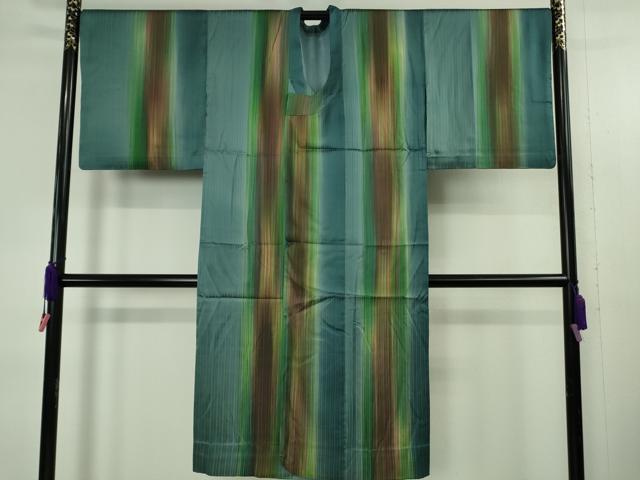 平和屋着物∞極上　道行コート　雨コート　ロング丈　単衣　暈し染め　逸品　DZAB4660kh6 平和屋着物＃道行コート 雨コート 扇面文 ロング丈 やまと誂製 正絹
