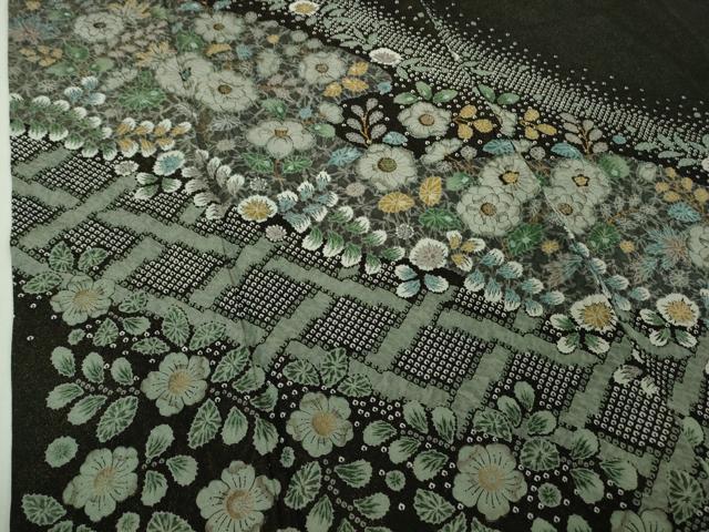 平和屋本店●極上　訪問着　辻が花　黒地　金彩　金通し地　逸品　DZAB4684kh6_4