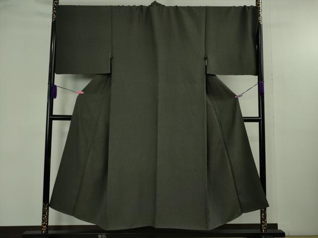 平和屋本店●極上　男性　銀座もとじ　お召　キングサイズ　羊羹色　逸品　DZAB4694kh6_1