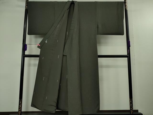 平和屋本店●極上　男性　銀座もとじ　お召　キングサイズ　羊羹色　逸品　DZAB4694kh6_2