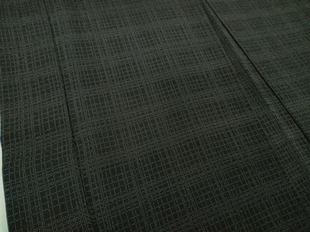 平和屋着物∞極上　男性　長羽織　格子　黒地　羽裏・ピアノ　バイオリン　楽器　逸品　DZAB4699kh6_4