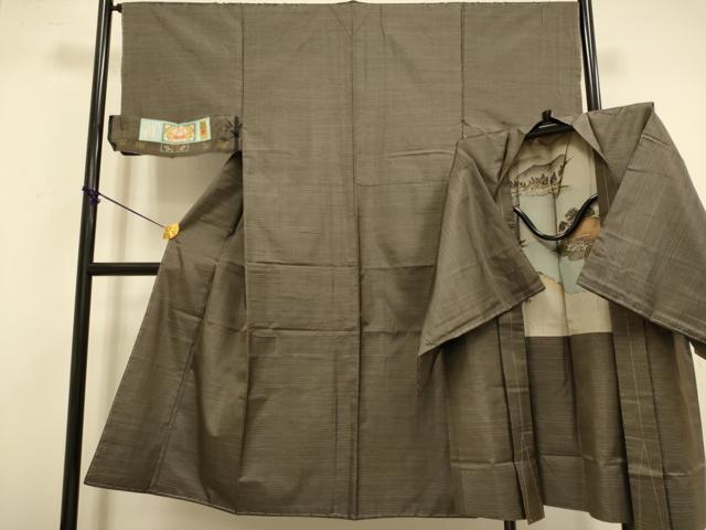 平和屋着物●極上　男性　本場大島紬　アンサンブル　証紙付き　逸品　DZAB4733kh6
