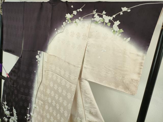 平和屋本店●極上　訪問着　友禅　枝花文　暈し染め　逸品　DZAB4745kh6 平和屋本店□極上 本加賀友禅作家 茶谷孝志 訪問着 枝花文 暈し染め 砥