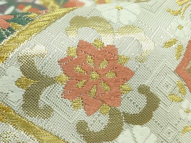 平和屋着物●極上　織匠十一代目 篠屋宗兵衛 謹製　綴れ唐織　六通柄袋帯　唐織　正倉院花唐草　金銀糸　証紙・反端付　逸品　DZAB4789kh6_4