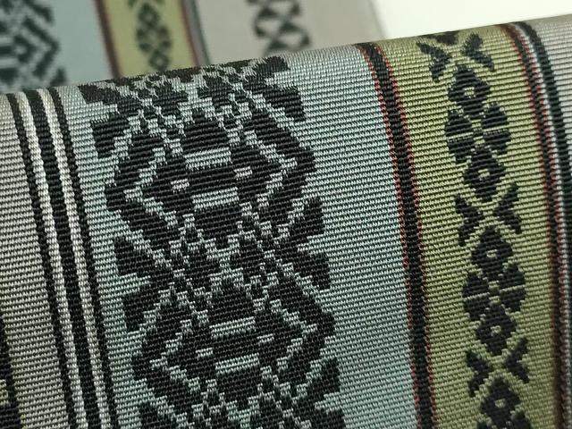 平和屋着物●極上　本場筑前博多織　八寸名古屋帯　風通献上　松装織物　博多金ラベル　証紙付き　逸品　未使用　DZAB4836kh6_6