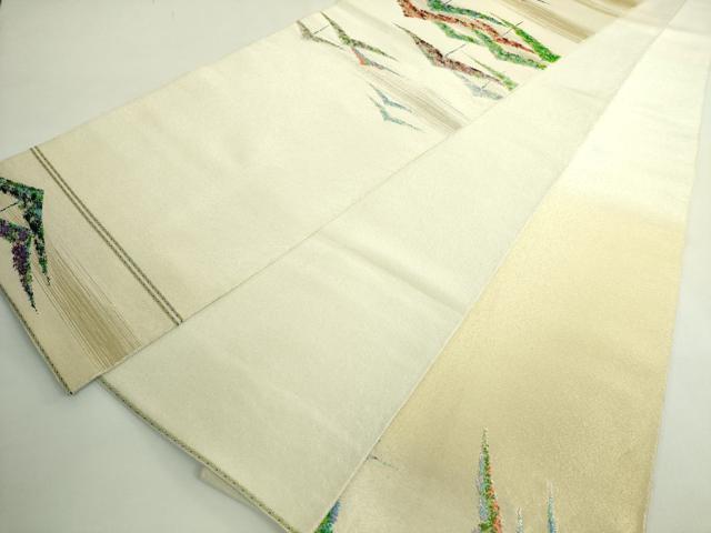 平和屋本店●極上　二代目・龍村平蔵　龍村光翔　太鼓柄　本袋帯　金銀彩松　共箱付き　逸品　DZAB4840kh6 平和屋本店○極上 二代目・龍村平蔵 龍村光翔 本袋帯 鎧文錦 黒地 金
