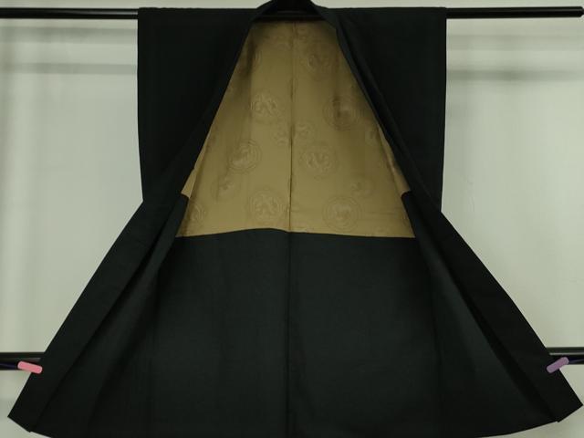 平和屋着物∞極上 男性 袖なし羽織 髭紬地 黒地 逸品 DZAB4880kh6