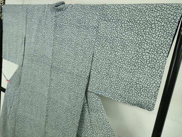 平和屋本店●極上　藍造り国選定無形文化財　藍師・佐藤昭人　藍香房　小紋　氷割文　逸品　未使用　DZAB4898kh6_3