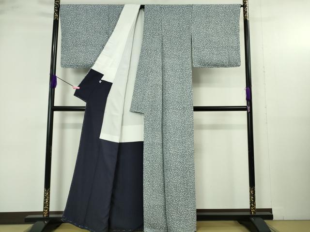 平和屋本店●極上　藍造り国選定無形文化財　藍師・佐藤昭人　藍香房　小紋　氷割文　逸品　未使用　DZAB4898kh6_2