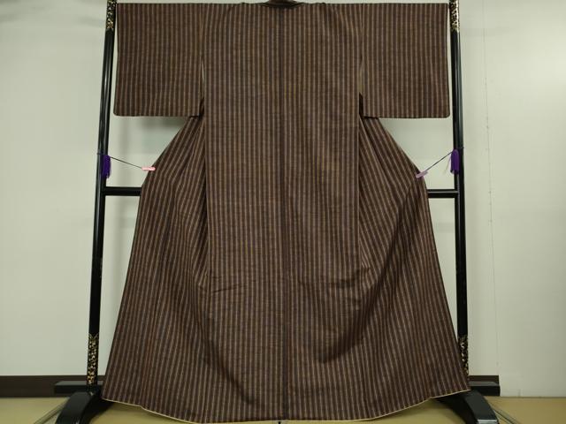 平和屋着物●極上　青山みとも　紬　縞　逸品　DZAB4901kh6_1