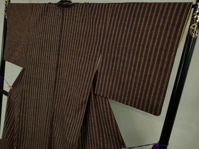 平和屋着物●極上　青山みとも　紬　縞　逸品　DZAB4901kh6_3