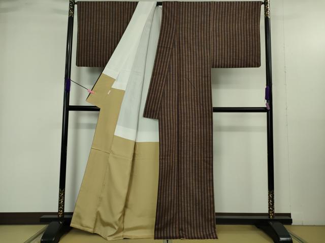 平和屋着物●極上　青山みとも　紬　縞　逸品　DZAB4901kh6_2