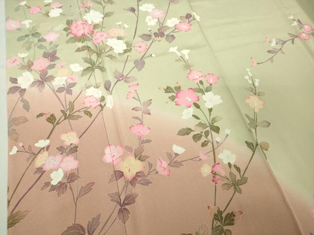 平和屋着物●極上　京加賀友禅　百貫達雄　訪問着　枝花文　暈し染め　逸品　DZAB4903kh6_4