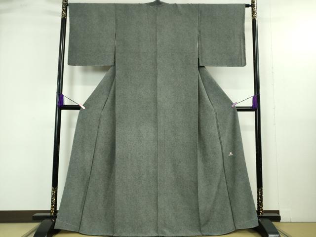 平和屋着物●極上　江戸小紋　新井梅春　重要無形文化財彫　秘伝極型江戸小紋　鮫小紋柄　黒×白　反端付き　逸品　未使用　DZAB4909kh6_1