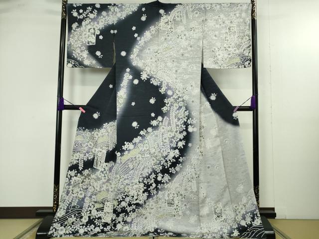 平和屋着物●極上　訪問着　辻が花　破れ色紙重ね　暈し染め　ロング丈　逸品　新品　DZAB4946kh6