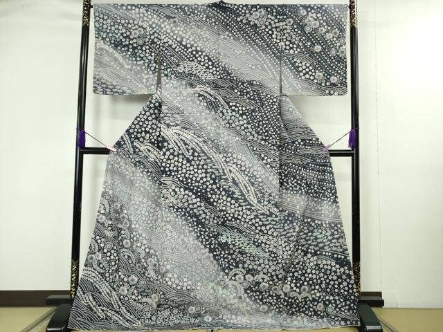 平和屋着物●極上　訪問着　辻が花　立波花文　暈し染め　ロング丈　逸品　新品　DZAB4947kh6