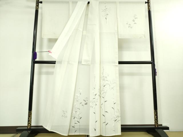 平和屋本店＊極上　夏物　訪問着　紗紬　枝花文　象牙色地　逸品　未使用　DZAB4986kh6 平和屋本店＊極上 夏物 訪問着 紗紬 枝花文 象牙色地 逸品 未使用