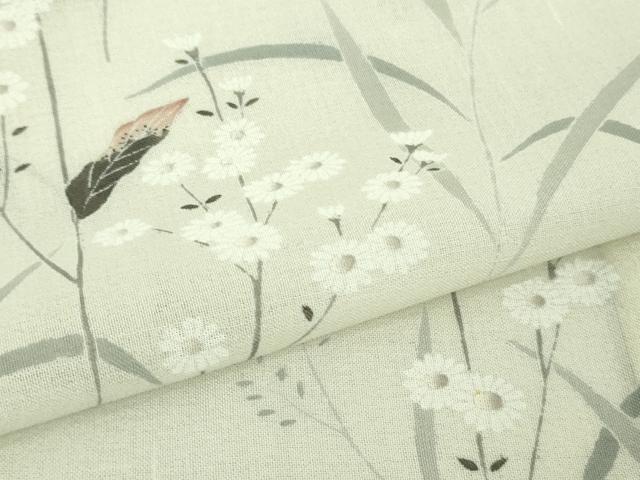 平和屋本店＊極上　夏物　訪問着　紗紬　枝花文　象牙色地　逸品　未使用　DZAB4986kh6_6