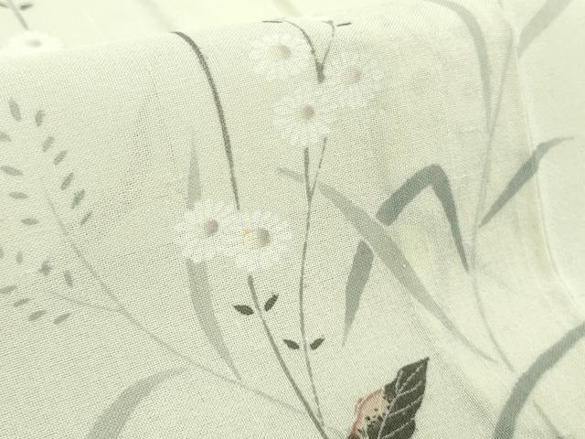 平和屋本店＊極上　夏物　訪問着　紗紬　枝花文　象牙色地　逸品　未使用　DZAB4986kh6 平和屋本店＊極上 夏物 訪問着 紗紬 枝花文 象牙色地 逸品 未使用