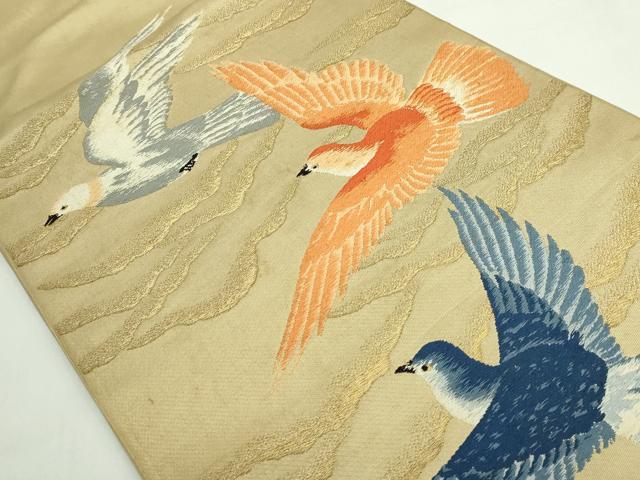 平和屋本店●極上　アンティーク　大正ロマン　太鼓柄袋帯　唐織　飛鳥　金糸　逸品　DZAB5027kh6_1