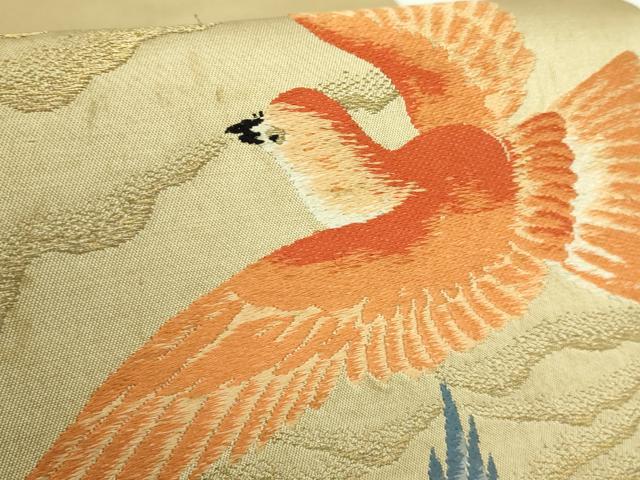 平和屋本店●極上　アンティーク　大正ロマン　太鼓柄袋帯　唐織　飛鳥　金糸　逸品　DZAB5027kh6_3