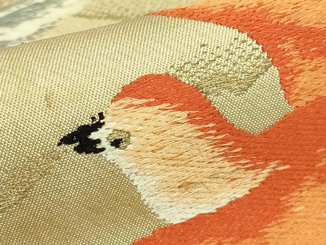 平和屋本店●極上　アンティーク　大正ロマン　太鼓柄袋帯　唐織　飛鳥　金糸　逸品　DZAB5027kh6_4