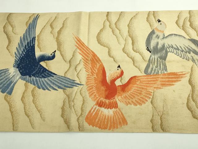 平和屋本店●極上　アンティーク　大正ロマン　太鼓柄袋帯　唐織　飛鳥　金糸　逸品　DZAB5027kh6_5
