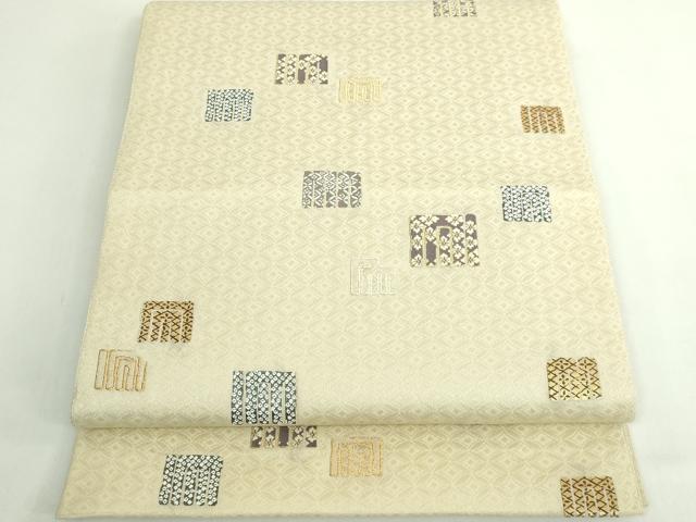 平和屋着物●極上　西陣の名門　加納幸謹製　六通柄袋帯　唐織　花源氏香　金糸　逸品　DZAB5065kh6 平和屋着物○極上 西陣の名門 加納幸謹製 六通柄袋帯 唐織 花源氏香