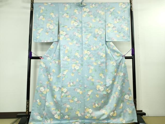 平和屋着物●極上　小紋　地紋起こし　草花文　ロング丈　逸品　未使用　DZAB5155kh6_1