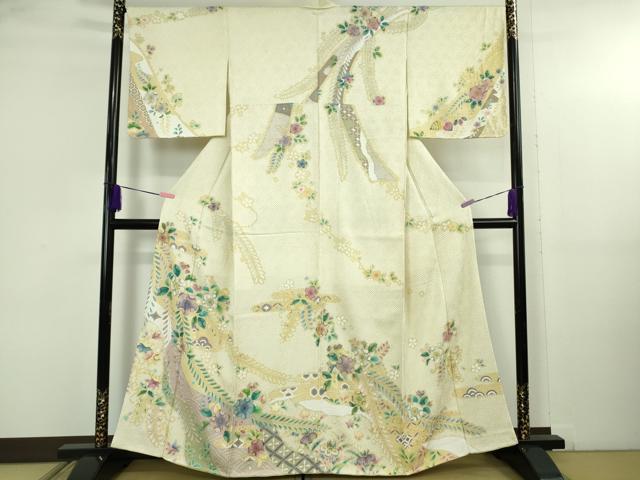 平和屋着物▽道中着　スリーシーズン　春夏秋　塵除け　霞文　暈し染め　反端付き　正絹　逸品　AABG8632ck 平和屋着物▽道中着 スリーシーズン 春夏秋 塵除け 霞文 暈し染め 反端