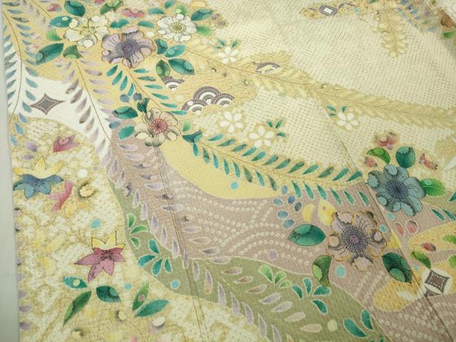 平和屋着物●極上　訪問着　駒刺繍　辻が花　金彩　逸品　未使用　DZAB5170kh6_4