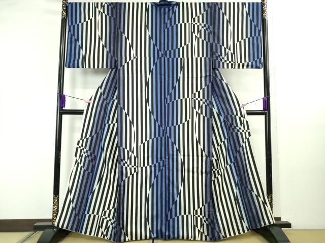 平和屋本店●極上　本場染大島紬　変わり縞　逸品　DZAB5184kh6