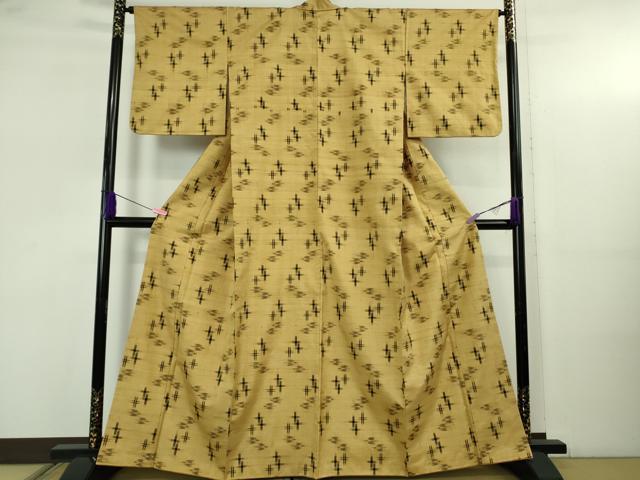 平和屋着物●極上　国指定重要無形文化財　本場久米島紬　手織　逸品　DZAB5187kh6_1