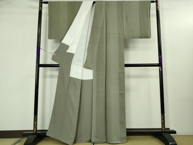 平和屋着物●極上　龍村晋謹製　小紋　名宝　青木間道　豆がら茶色地　ますいわ屋扱　反端付き　逸品　未使用　DZAB5188kh6_2