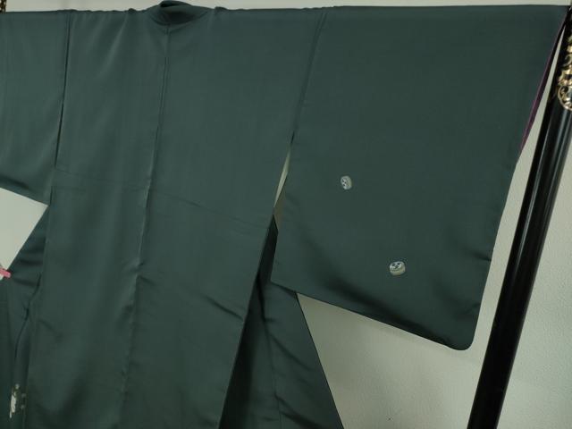 平和屋本店●極上　訪問着　お召地　鬼　雷様　濃い熨斗目花色地　ロング丈　逸品　DZAB5189kh6_3