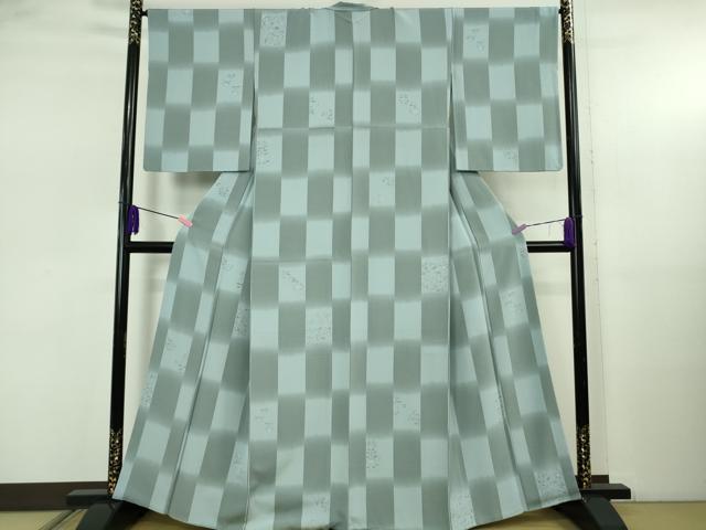 平和屋本店●極上　京都の和装業の老舗一門　千切屋　小紋　市松草花文　羽衣染　伊勢丹扱い　反端付き　逸品　DZAB5224kh6_1